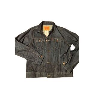 Levi's Jean Jacket Boys Trucker Red Tab Youth Teen Levi Denim, Dark Wash, XL $58